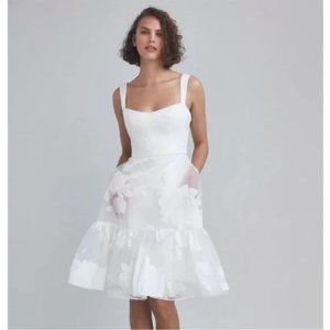 Amsale LW196 - Rose Fil-Coupe A-line Dress Little White Dress Size 8